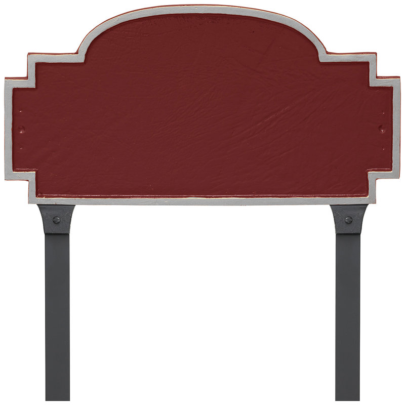 Plaque d'adresse sur 1 ligne Chesterfield, Rouge brique / argent, Oui