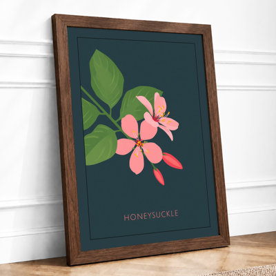 Honeysuckle Study Botanical - Framed Print