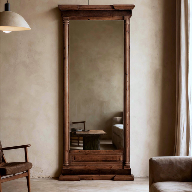 Miroirs pleine longueur rectangulaires en bois massif