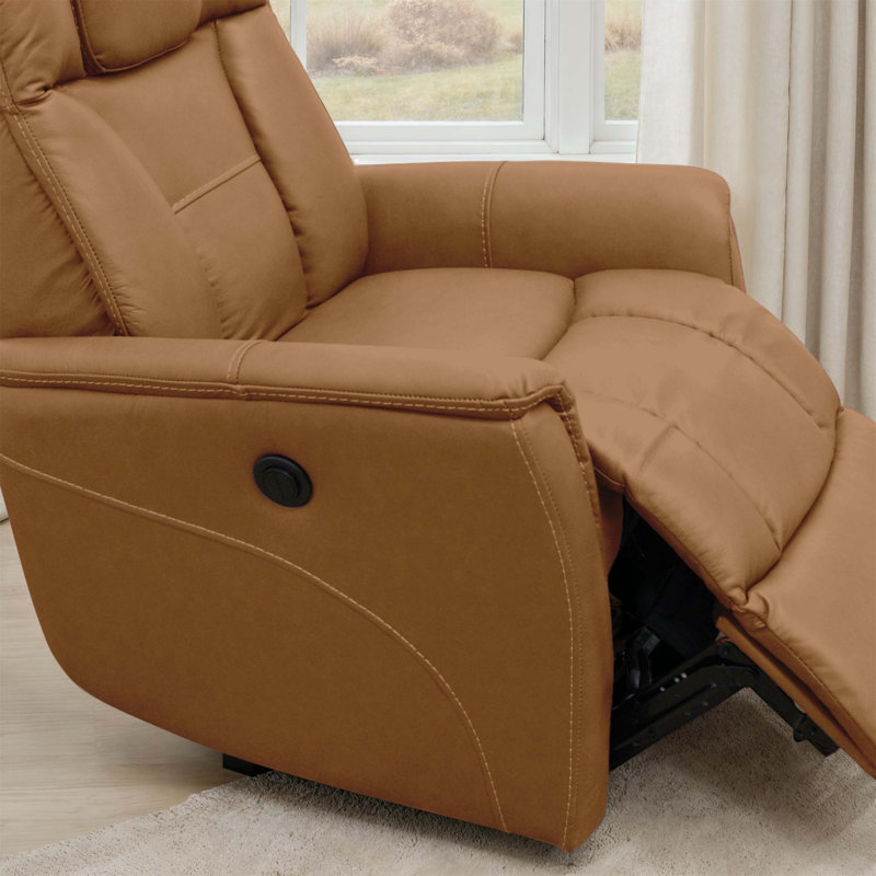 Beige Synthetic Leather Power Motion Recliner With Lift, Comfortable And Stylish For Modern Living Spaces, Brown