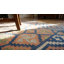 Tapis géométrique antique en coton Dhurrie Kilim