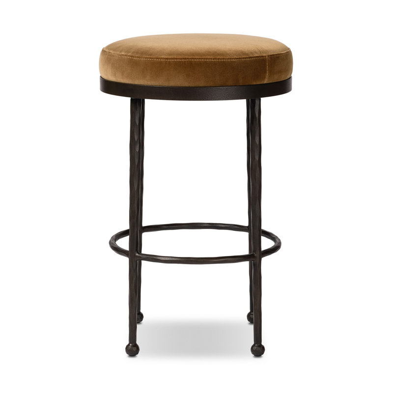 Eloise Backless Metal Stool, Counter Stool (27.25" Seat Height), Surrey Ochre