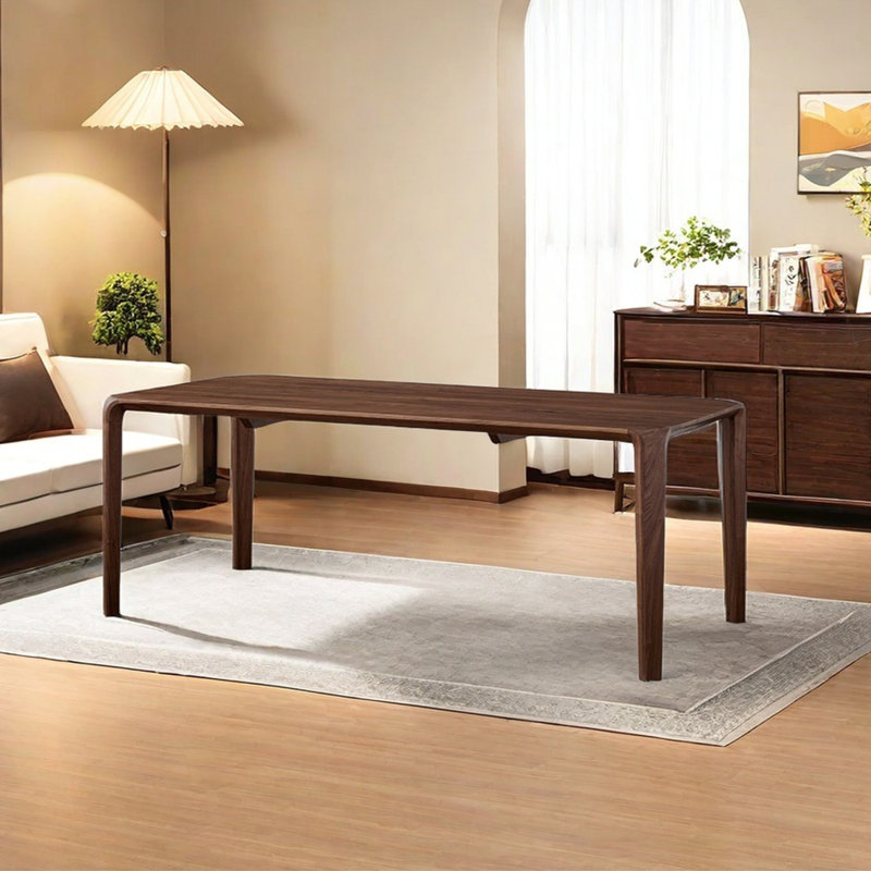 Rectangular solid wood dining table, 29.53"H x 86.61"L x 35.43"W