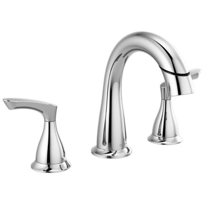Broadmoor Chrome Bathroom Faucet with Sprayer, 8 Inch Widespread Bathroom Sink Faucet with Pull Out Sprayer, Push-Pop Drain, Chrome