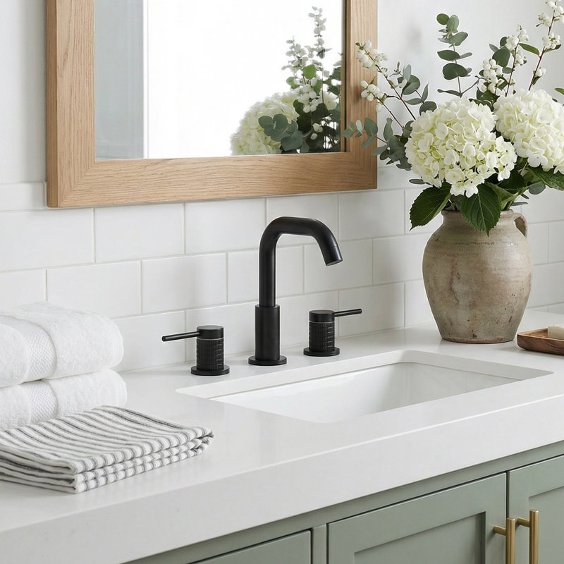 Versace 8. in  Widespread 2-Handle Bathroom Faucet, Matte Black