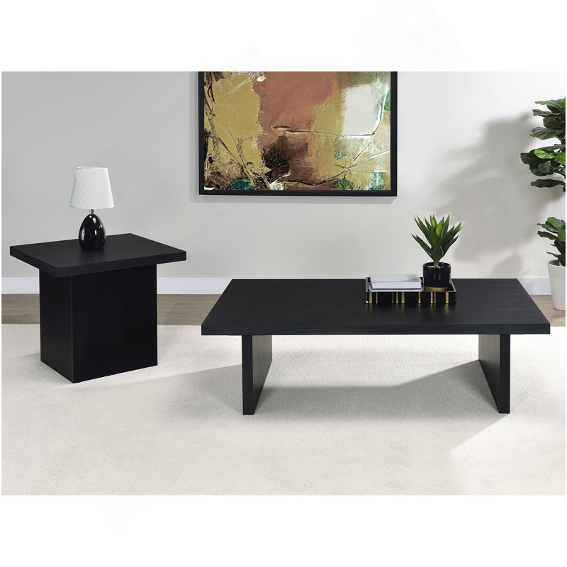 Caroline Black Rectangular Engineered Laminate Coffee Table
