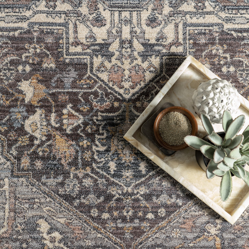Harriet Vintage Medallion Fringe Area Rug, Rectangle 8' x 10'