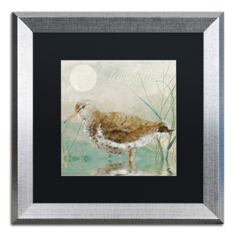 «Sand Piper II» par Jadaya, impression encadrée, Noir, H 16 po x l 16 po x P 0,5 po