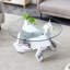 Table basse ronde en verre (table incluse seulement)