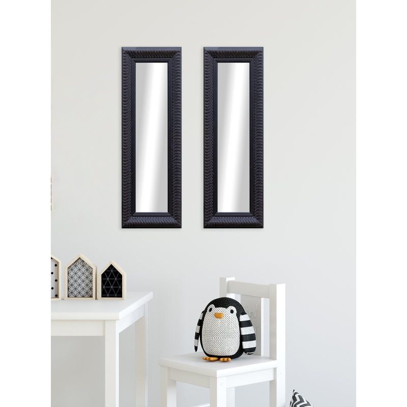 Ensemble de 2 miroirs vénitiens modernes et contemporains Derrell Royal Curve, H 35,5 po x l 9,5 po