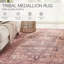 Tapis oriental rose lavable à la machine Carlita-1766091471
