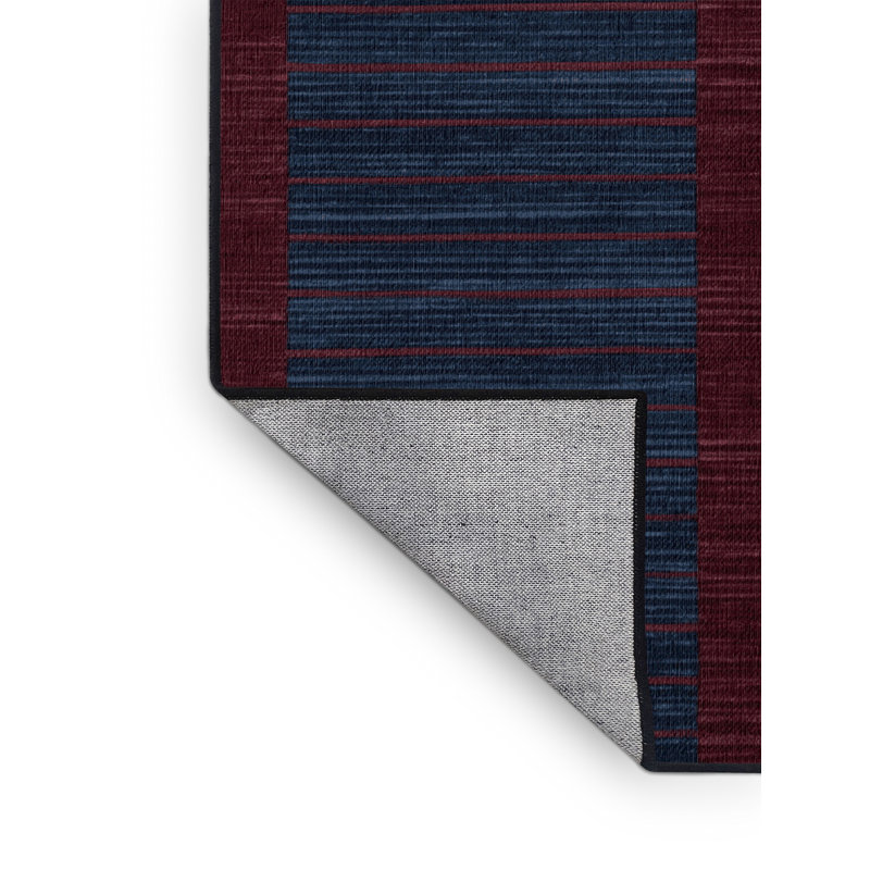 Tapis gris à rayures horizontales lavable à la machine, Rectangulaire 2 pi x 3 pi