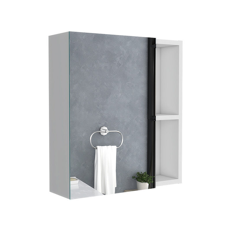 Pharmacie avec miroir, cinq tablettes internes, Blanc