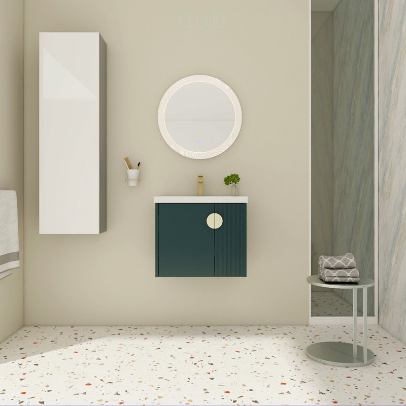 Meuble-lavabo de 24 po avec lavabo, porte à fermeture en douceur pour les petites salles de bain, maximisant l'espace et l'élégance