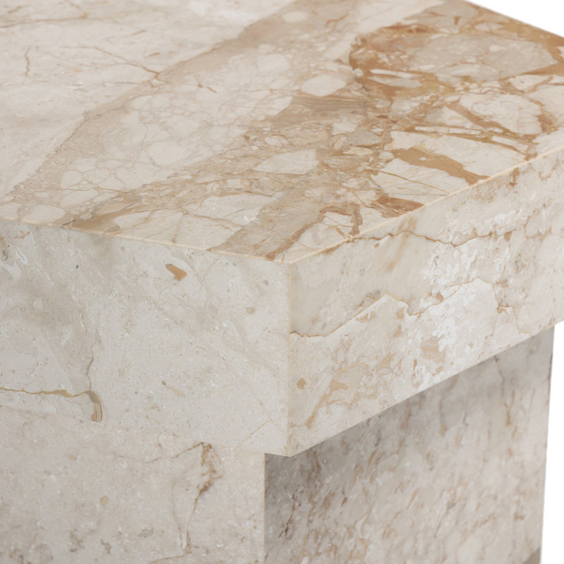 Table de bout BRANDO, Marbre taupe du désert