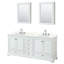 Meuble-lavabo double autoportant Deborah avec plateau en quartz-92725459-98163155-98163156