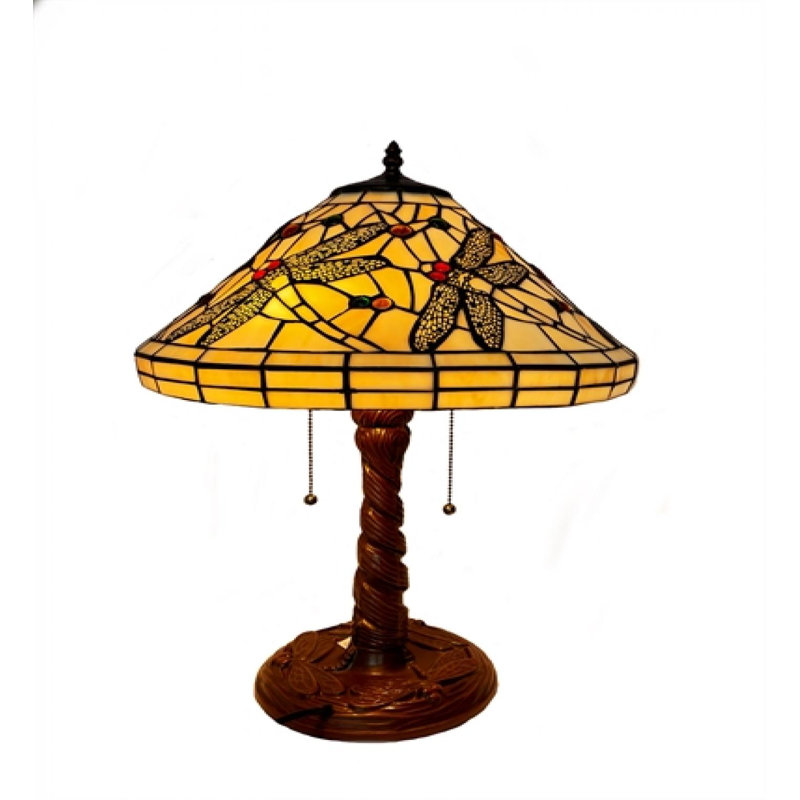 Lampe de table en verre coloré