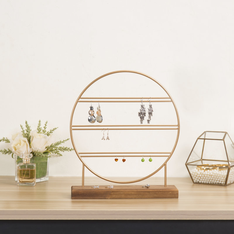 Présentoir à bijoux rond en métal