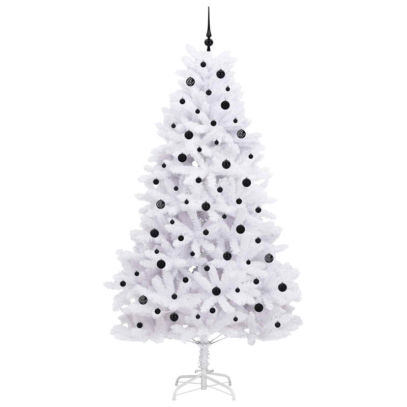 Lighted Artificial Christmas Tree, 7.87' H, Black