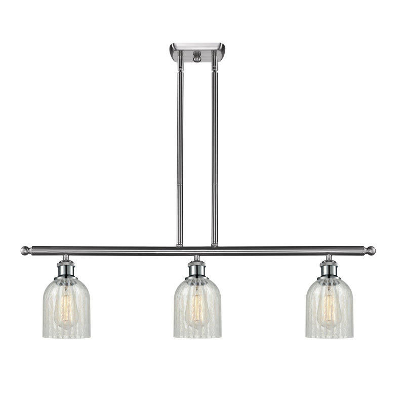 Vella 3 - Light Kitchen Island Pendant, 6 Watt Vinage LED Bulb, Charcoal, Polished Nickel