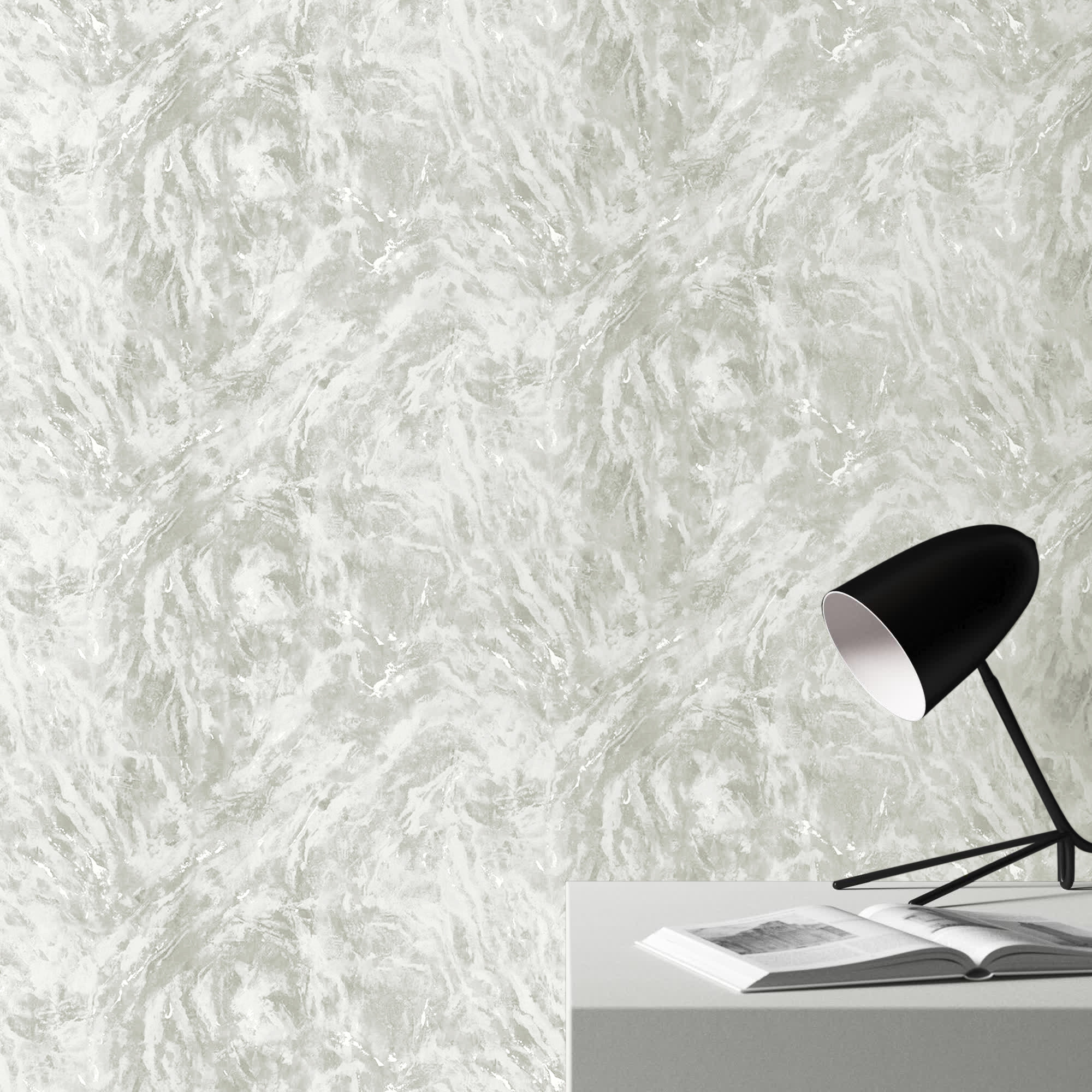 Aruba Marble Wallpaper, Silver
