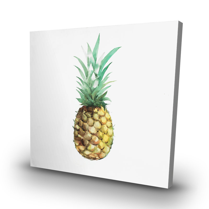 Watercolor pineapple - 32"x32" art on canvas