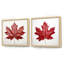 «Scarlet Maple Leaf Simplicity» - ensemble de 2 feuilles carrées-715598606-715598600