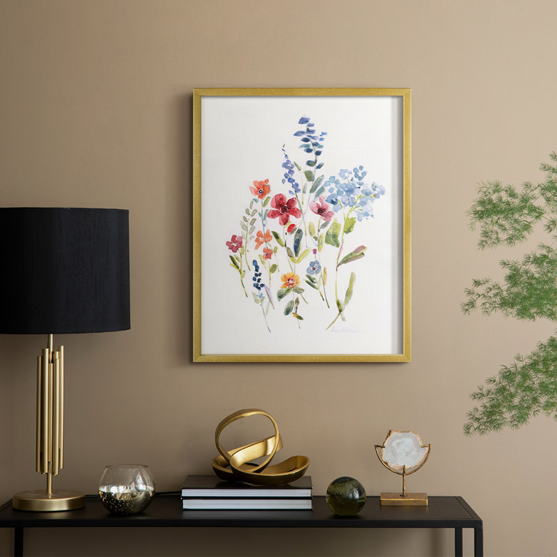 «Spring Flower Garden I», reproduction encadrée - bois massif, H 15 po x l 12 po, Doré