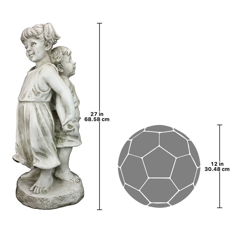 Statue dos à dos Frère et soeur