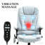 Fauteuil de bureau en microfibre de massage, fauteuil de bureau de massage vibrant, avec dossier chauffant et inclinable-457537325