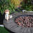 Outdoor Propane Fire Pit, Square Stonecrest Gas Fire Pit For Outside Patio, Concrete Propane Fire Table 50,000 BTU Gas Fire Pit W Lava Rocks, Waterproof Cover
