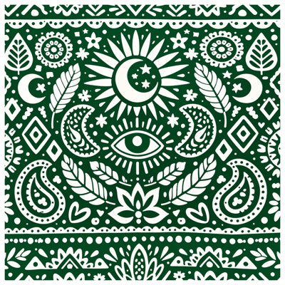 Édredon vert à motif cachemire