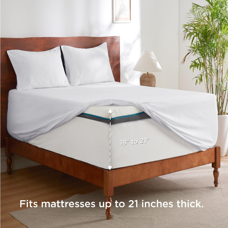 Bedsure Deep Pocket Sheet Set - Fits Mattresses Up to 21 Inches Thick -  GentleSoft Bed Sheet set, Moisture Wicking, Soft & Cooling Bed Sheet & Pillowcases, Easy & Secure Fit