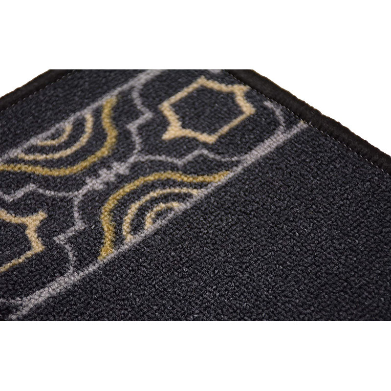 Tapis d'escalier noir antidérapant lavable à la machine, Rectangle 8.5" x 26", 14
