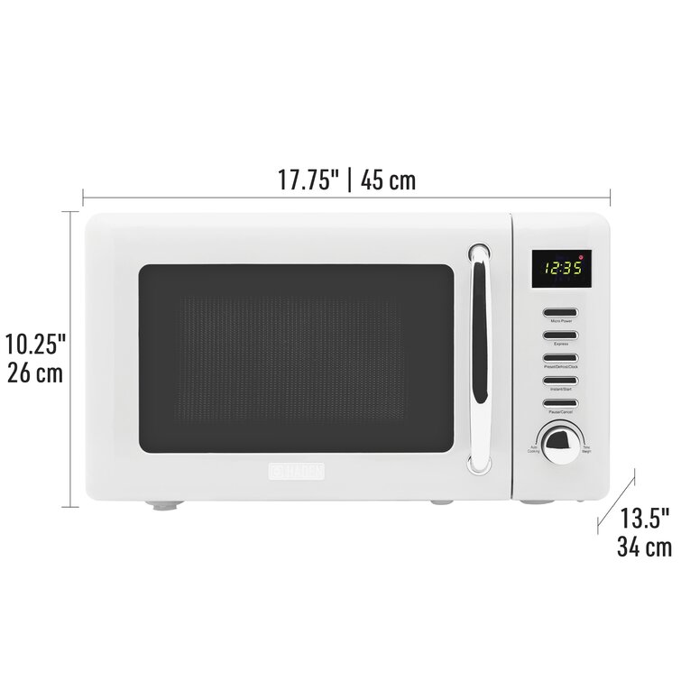 700W Power LED Display 0.7CuFt Compact Countertop Microwave Oven White