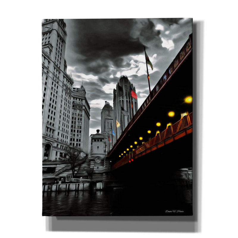 «Epic Graffiti» «Chicago's Iron» par Dante Plata, art mural sur toile, 26 po x 34 po, H 34 po x l 26 po