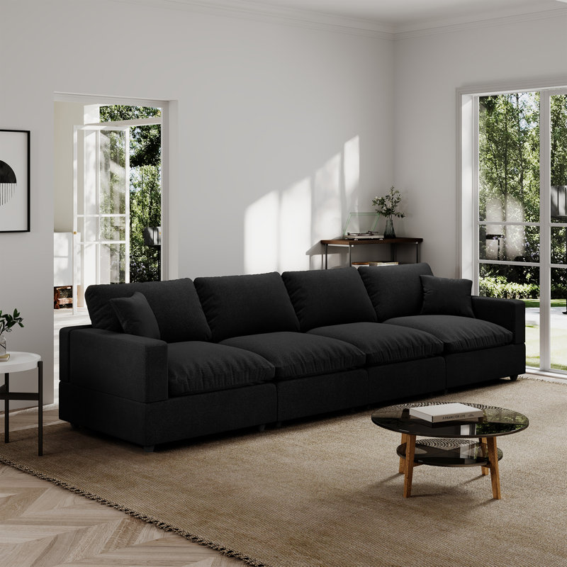 Canapé modulaire rembourré Obala, Noir