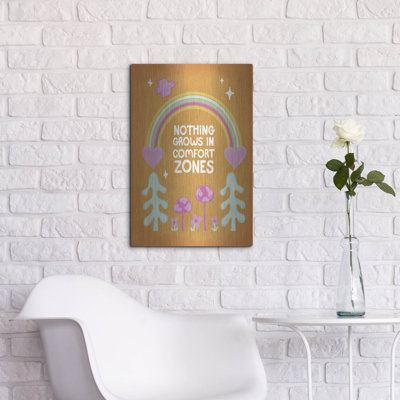  «Rien ne fait grandir les zones» par Club Daydream, art mural en métal, 16 po x 24 po