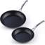 Batterie de cuisine, casseroles, poêles et casseroles standard anodisées, antiadhésives, standard de Cooks, comprenant des casseroles, une marmite, des poêles à frire, des couvercles, pas d'induction, 8 pièces, noir