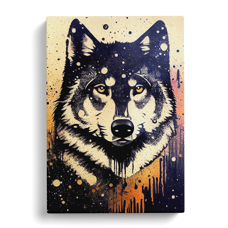 Wolf Graffiti No.4 - Wrapped Canvas, 76cm H x 50cm W x 3cm D