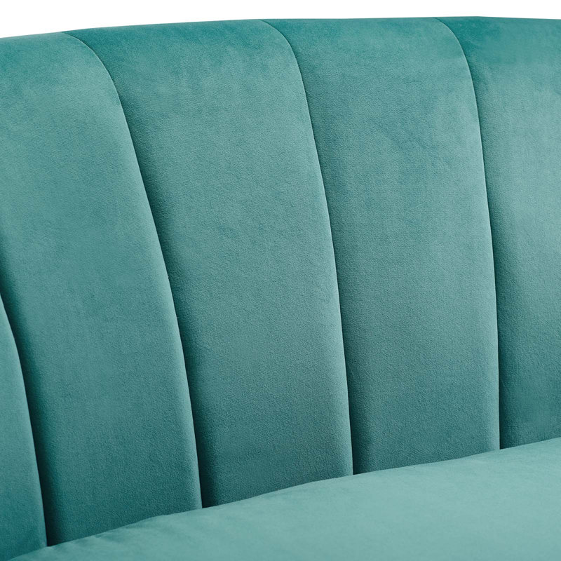 Velvet Armchair, Teal Plainweave