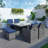 Square 8 - Person 49.2'' Patio Dining Set With Cushions-2138796722-2138796724