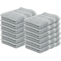 Zero Twist Cotton Waffle Honeycomb Medium Weight Face Towel Washcloth Set of 12, Forest Green - Blue Nile Mills