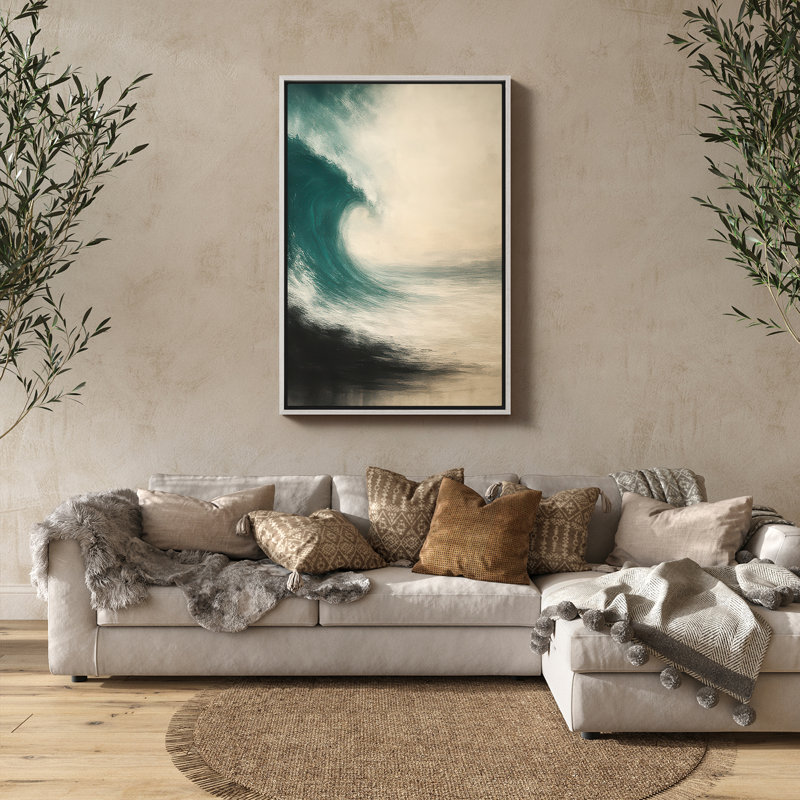 Art mural encadré abstrait rétro antique classique pour chambre à coucher, H 36 po x l 24 po, Blanc