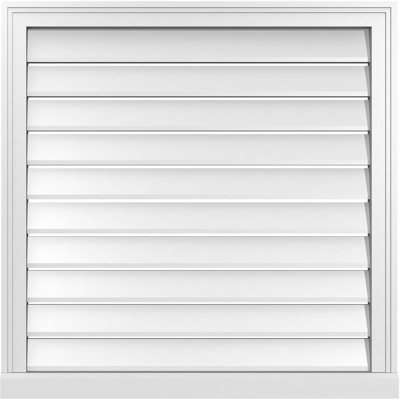 Rectangle Surface Mount Signature Urethane Functional Gable Vent, Primed Tan