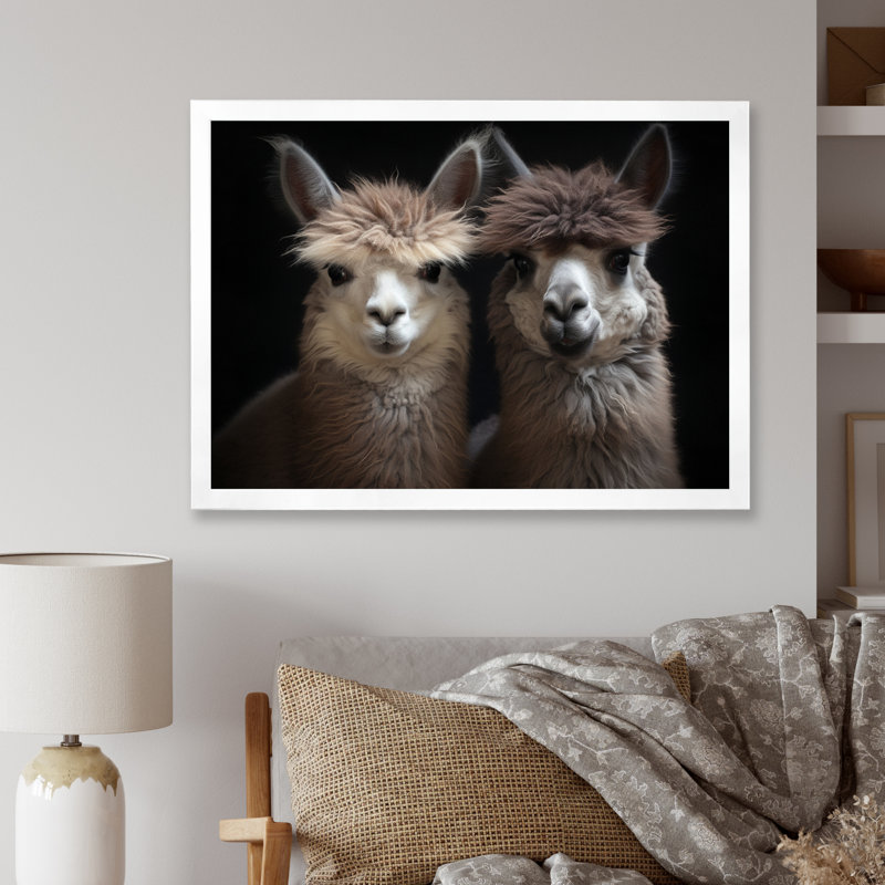 Deux Alcapas gracieux gardiens I - impression, Cadre photo blanc, H 12 po x l 20 po x P 1 po