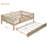 Full Size Daybed With Trundle And Fence Guardrails. Ensures A Peaceful Sleep. Construction. Easy To Put Together Wood Guardrails In Natural. Offers Long-Lasting Support. Design. No Box Spring Needed-1287846523-1287846519