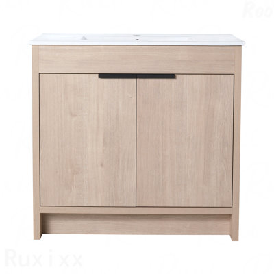 Meuble-lavabo autoportant 36 po et 2 portes d'armoire à fermeture en douceur ((Kd-Packing), seulement avec cabine