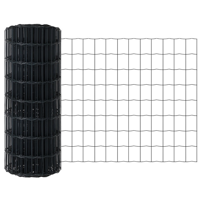 Galvanized Steel Border Fencing, Grey, 80 x 1000 x 0.2 cm