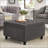 Storage Ottoman with Button Tufting, Solid Wood Legs & Nail Trims for Living Room/Bedroom, Dark Gray | Black | Wood-633145952